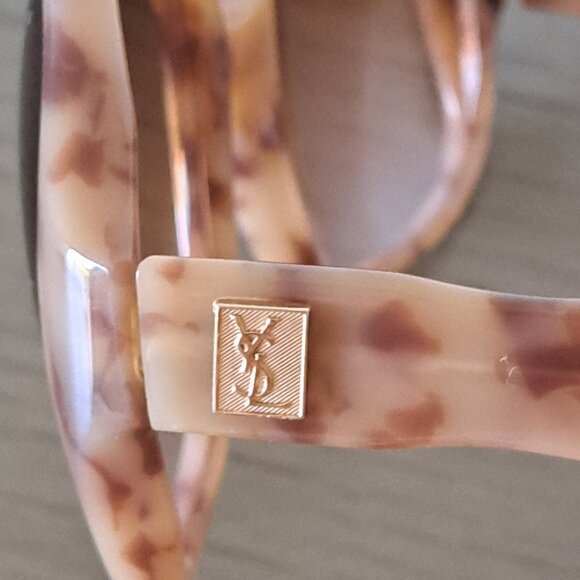 YVES SAINT LAURENT Vintage Sunglasses Large Tortoise Frames YSL Logo 80s - Picture 5 of 11